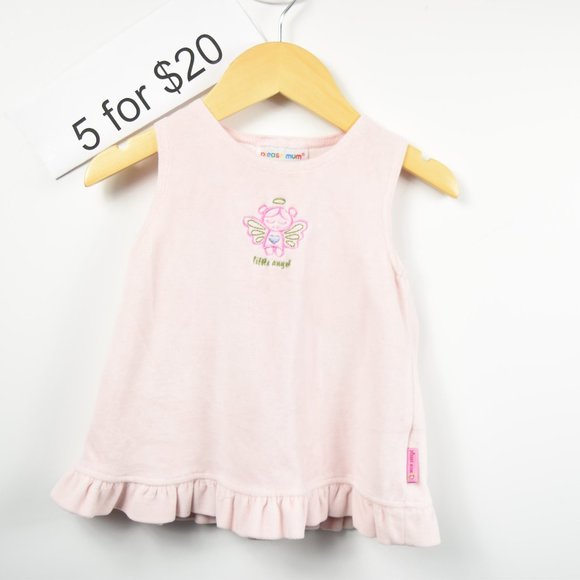 pink soft fleece pinafore dresss - Picture 1 of 3